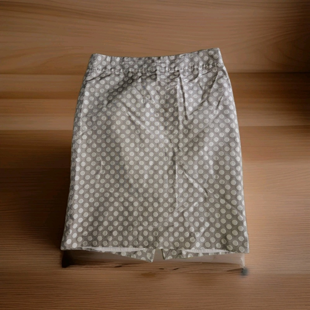 J.Crew champagne and polka dot silk-blend pencil skirt. ‎ Size 12